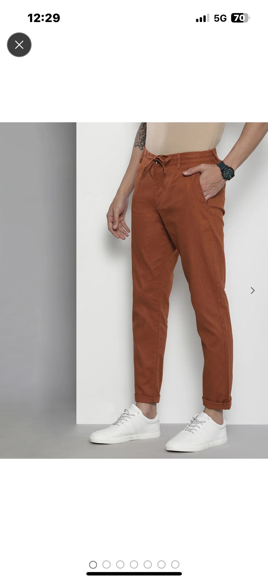 Slim fit pant brown colour
