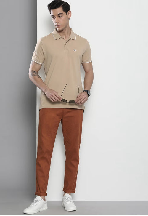 Slim fit pant brown colour